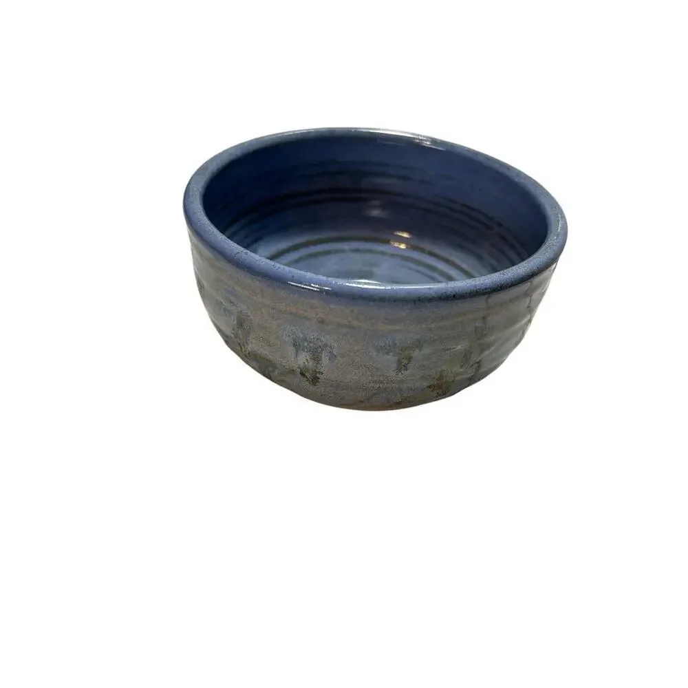 Hand Made Art Pottery Mug And Bowl Set Blues Grays Browns
